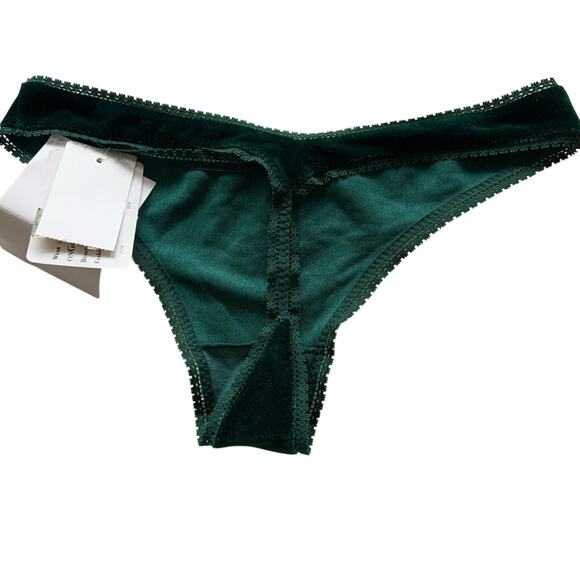 On Gossamer Green Velvet Vintage Thong Panty Majestic 2005 Collection RARE S/M - Picture 9 of 10